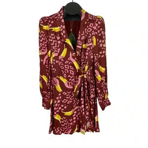 Farm Rio Burgundy Toucanissimo Mini Dress